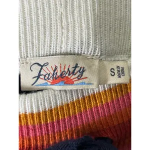 Faherty Navy Organic Cotton Cashmere Jogger Pants Striped Waistband Size Small thumbnail 4