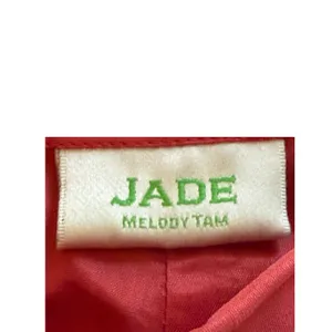 Jade Silk Pants Womens Size 4 Floral Embroidered Pink Scalloped Hem Lined Boho thumbnail 3