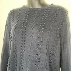 Brooks Brothers Navy Blue Crew Neck Sweater Long Sleeve Pom Women's Size‎ Large thumbnail 2