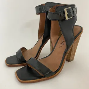 Anthropologie No 704b Almada Black Ankle Strap Patent Leather Size 39.5M Heels thumbnail 9