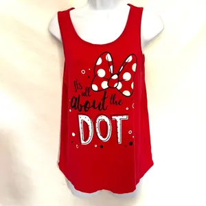 Disney Parks Polka Dot Minnie Mouse Womens Tank Top Sz S Bow Vacation Graphic thumbnail 12