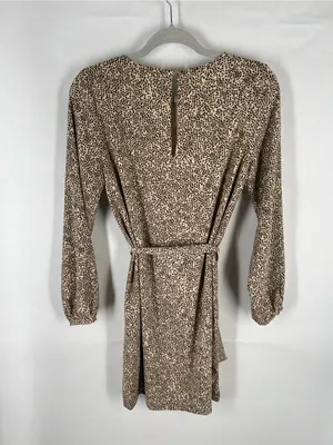 H&M‎ Cheetah Print Tie Waist Mini Dress Size 4 thumbnail 8
