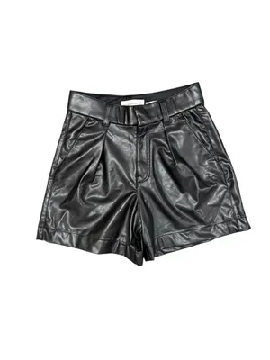 Abercrombie & Fitch Faux Vegan Leather High Rise Shorts Black Small NEW NWT thumbnail 5