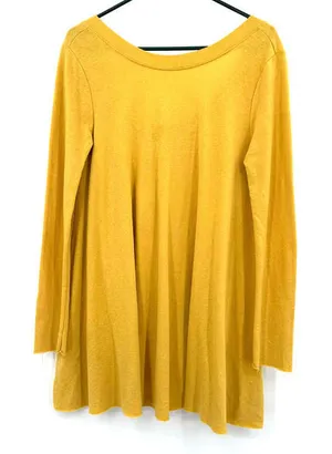 FP Beach Free People size XS/S yellow long sleeve blouse‎ tunic cotton blend thumbnail 1