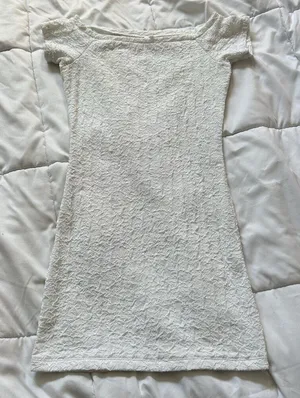 Arden B. Womens XS White Lace Dress Beach Wedding Mini Off‎ The Shoulder Y2K ￼ thumbnail 1