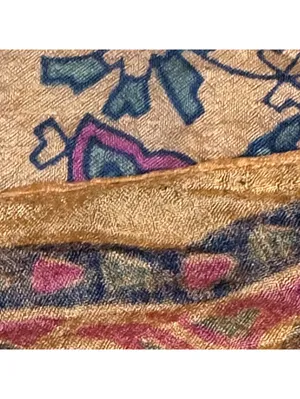 Vintage Paisley Patterned Silk Square Scarf with Orange and Red Tones Bohemian thumbnail 7