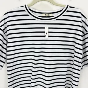 Madewell Everyday Boxy Crop Tee Short Striped Cotton White Relaxed XXS NWT thumbnail 7