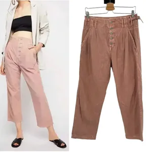 Free People Compass Star‎ Trousers Pants in Pink Cotton Size 2 thumbnail 2