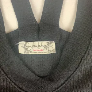 Free People intimately women's medium new black Ribbed Knit Top thumbnail 3