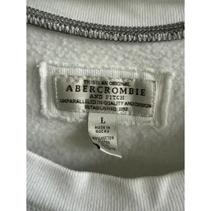 Vintage Abercrombie & Fitch Womens White y2k 3/4 Sleeve Moose Sweatshirt L‎ thumbnail 5