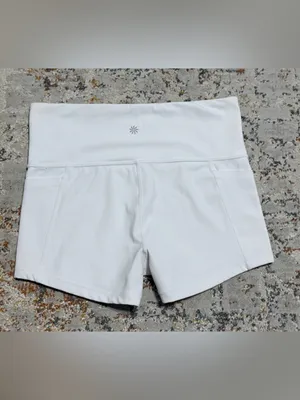 Athleta bike shorts size Small white thumbnail 4