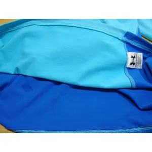 Womens Under Armour Snap Neck Pullover Fitted Sweatshirt Thumb Holes Blue Size L thumbnail 7