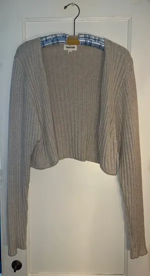 Open Edit oat/cream colored cropped sweater! thumbnail 1