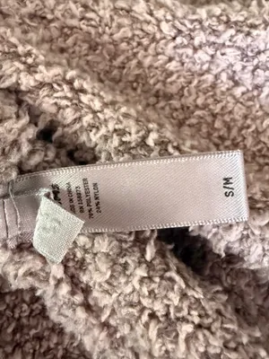 SKIMS Cozy Knit Wrap Sweater S/M Teddy Fuzzy Cropped Tie Front Brown thumbnail 5