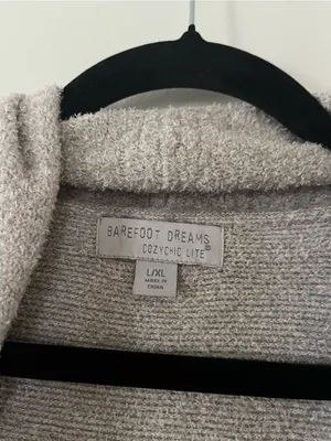 Barefoot Dreams Cozy Cardigan Taupe Gray Womens Large Soft Knit Lounge Cozy thumbnail 2
