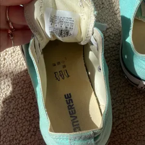 Converse Low Top Sneakers in Teal/Mint Green and White thumbnail 6