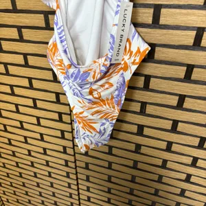 Lucky Purple‎ And Orange Cutout Front One Piece Swimsuit Size Small thumbnail 7