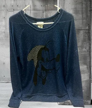 Disney Parks Women’s Pluto Blue Knit Top size M thumbnail 1