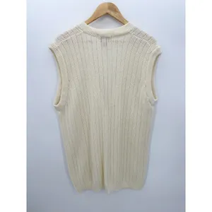Cream Beige Knit‎ Fisherman Sleeveless Sweater Vest Size 1X Academia Preppy thumbnail 2