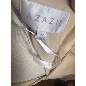 Azazie Champagne Chiffon V-Neck Maxi Dress A2 Bridesmaid Formal Low Back thumbnail 5