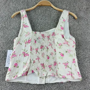 Floral Corset Tank Top Coquette Cottagecore Lace Trim Womens L New Kirious‎ Boho thumbnail 10