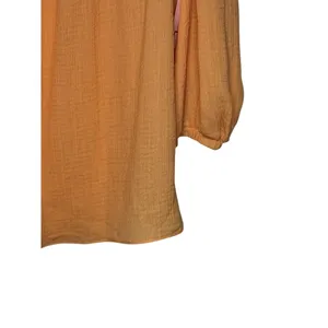 Current Air Women's Top‎ Wide Neck Chest Smocked Boxy Fit Cantaloupe Medium NWT thumbnail 9