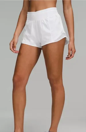 Lululemon Hotty Hot High-Rise Short 3” Sz 8 White Outdoor Casual Preppy Gorpcore thumbnail 1