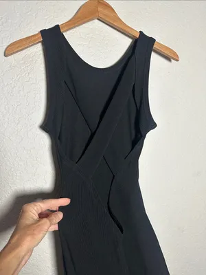 Superdown Revolve High Slit Criss Cross Maxi Dress Open Back Sexy Evening Event thumbnail 10