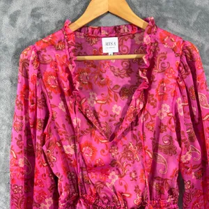 MISA Los Angeles Lorena Mini Dress Careyes Floral Print Size Medium thumbnail 5