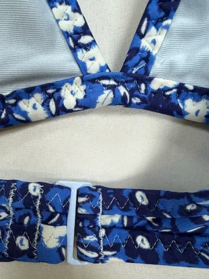 aerie Blue Floral Print Bikini Top thumbnail 9