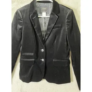 JCrew Schoolboy Black Velvet Blazer Tailored Quiet Luxury Preppy Academia 2 Tall thumbnail 3