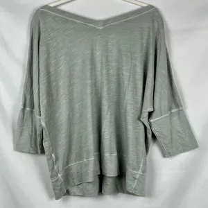 American Eagle Outfitters Gray V-neck Dolman 3/4 Sleeve Top XL thumbnail 2