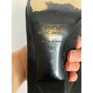 Marc by Marc Jacobs Pumps Womens 36.5 Black Good Suede Pointed Toe Bow Italy thumbnail 7