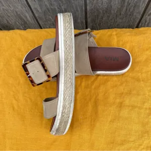 MIA Two Strap Tan Espadrille Platform Sandal Size 9.5 thumbnail 3