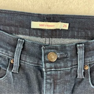 Levi's 505‎ Dark Wash Denim Straight Leg Jean thumbnail 5