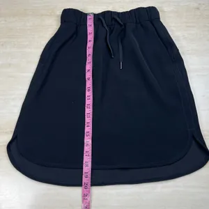 Lululemon On the Fly Skirt BlackWoven Drawstring Travel Casual Mini Skirt Size 4 thumbnail 5