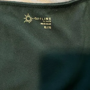 Women's XL Aerie OFFLINE Green LS Crop thumbnail 5