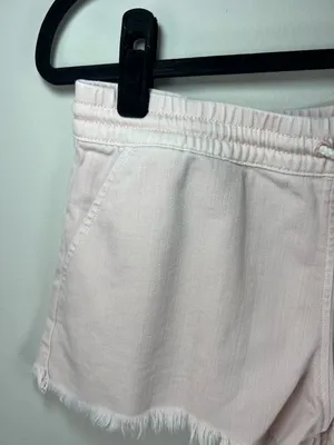 Aerie Pull-On Raw Hem Shorts Pale Pink Pockets Beachy Coastal Vacation Sz Medium thumbnail 3