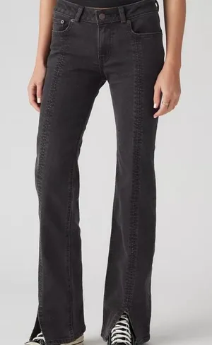 Levis black seamed super low bootcut jeans thumbnail 1