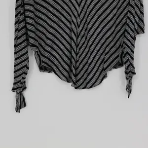 Free People‎ Morning Black White Stripe Small V Neck Dolman Tie Sleeve Top Boho thumbnail 12