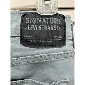 Levis Light Blue‎ S67 Athletic Denim Jeans Slim Straight Size 31x30 Mid Rise thumbnail 4