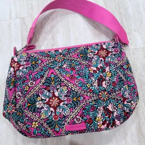 Vera Bradley Pink Floral Quilted Cotton Shoulder Bag Crossbody Handbag NWOT thumbnail 1