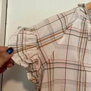 Veronica Beard Jeans Milly Plaid Ruffle Sleeve Blouse thumbnail 4