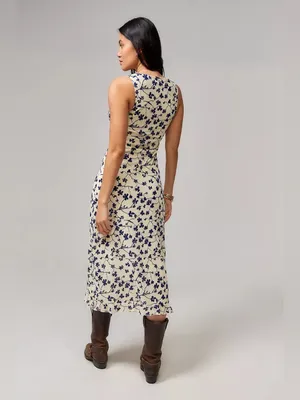 NWT Motel Gabriela Midi Cream Floral Dress Size XS thumbnail 6