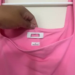 Aritzia Babaton Pink Square Neck Short Sleeve Bodysuit Large Women thumbnail 2