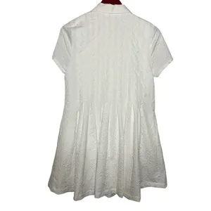 Hill House Rosalind White Jacquard Rhinestone Button Collar Mini Dress XS thumbnail 5