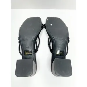 A new day‎ Sandals Strappy Black Block Heel Size 9.5 Square Toe thumbnail 7