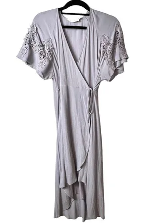 ASTR the label purple lined‎ wrap dress women’s small thumbnail 1