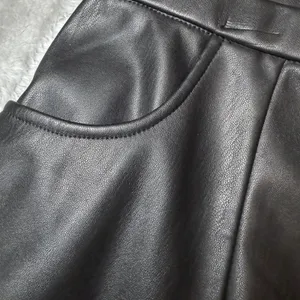 New LuLaRoe Elegant Womens Size Large Avery Skirt Black Faux Leather Midi Career thumbnail 7