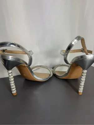 Charlotte Russe Y2K style party disco Silver Embellished stiletto Heels size 6 thumbnail 10